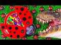 Best Satisfying ASMR | Funny Dinosaur & Colorful M&M's with LadyBug Full of Magic Beads