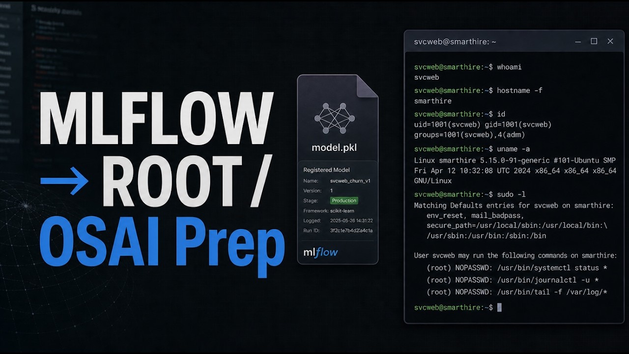 HackTheBox SmartHire: MLflow AI RCE to Root | OSAI / HTB COAE Prep