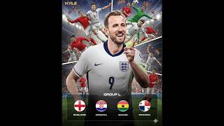 GRUP L WORLD CUP 2026.  #inggris #kroasia #ghana #panama #football #worldcup #harrykane