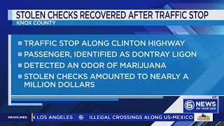 Nearly $1 million of stolen checks recovered after traffic stop in Knox County