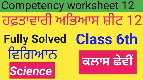 6th Class Science Weekly Practice Sheet 12 || Science ਵਿਗਿਆਨ || English Punjabi medium ||
