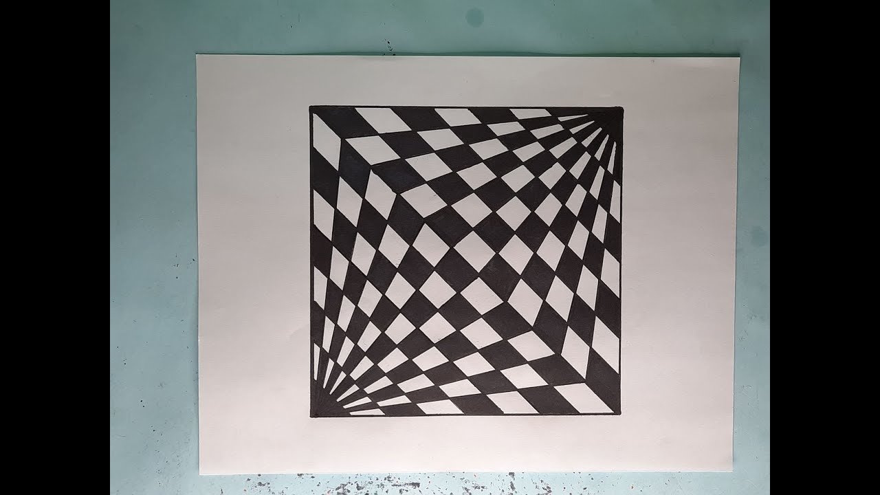 OP ART #3/ BLACK AND WHITE ILUSION/ AMAZING EASY ILUSION/HOW TO MAKE AN ...