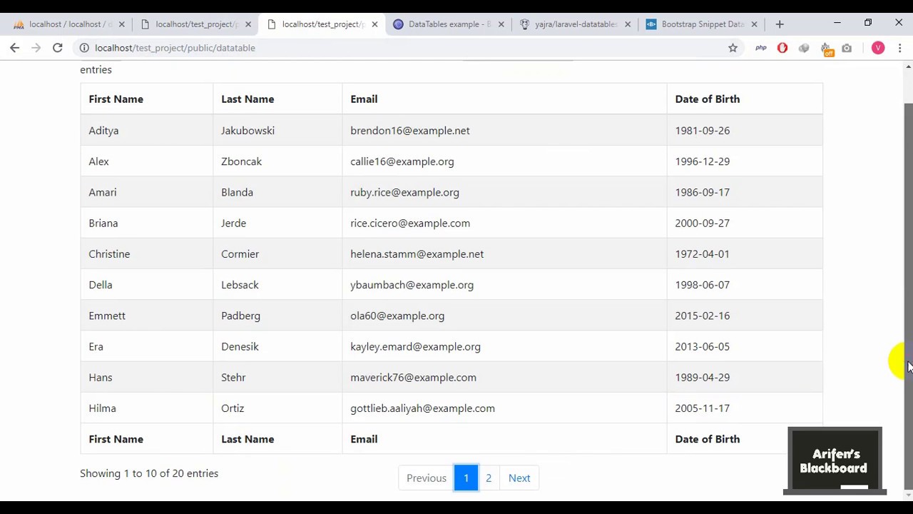 Laravel datatable tutorial bangla - YouTube