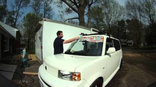Sports Performance sticker collage window banner on scion xb