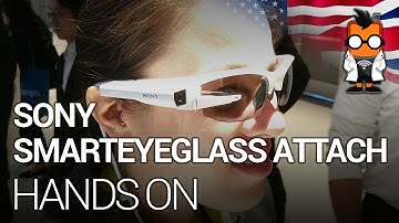 Sony SmartEyeGlass Attach Augmented Reality Glasses Hands On at CES 2015