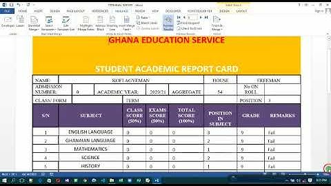School Based Assessment System using Microsoft #Excel and #word Overview