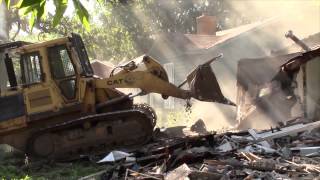 Watch abandoned houses being demolished in Birmingham