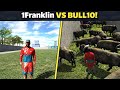  Franklin vs BUll challenge 1 Franklin VS 10 BULL Indian bike driving 3D game 