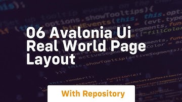 06 avalonia ui real world page layout