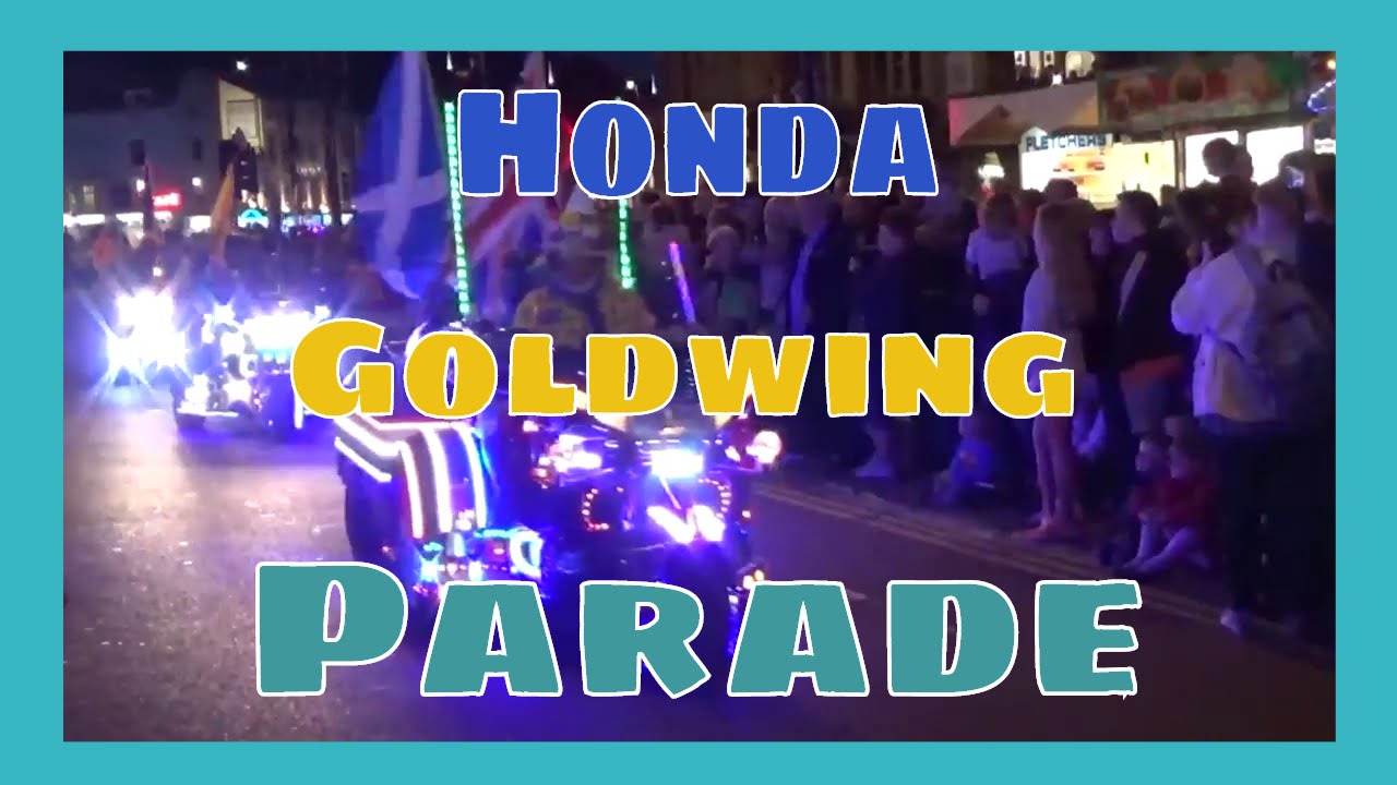Spectacular Honda Goldwing Parade Scarborough 2016 for  RNLI. So Many Goldwings, So Many Lights!