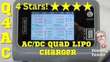 ToolkitRC Q4AC AC DC 4 Channel LiPo Battery Charger | Quad Recharger