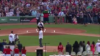 David Ortiz Throws Terrible First Pitch at Jersey Retirement Ceremony