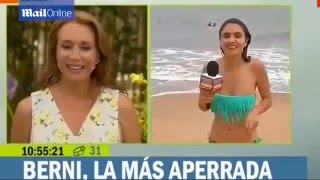 Chilean Tv Reporter Bernardita Middleton Bikini Top Falls Off During Live Broadcast