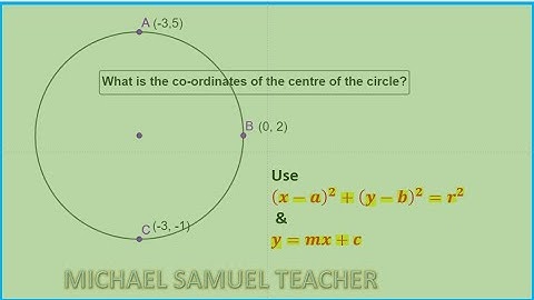 KCSE APPLYING EQUATION OF CIRCLE AND SIMULTANEOUS EQUATIONS IN DETERMINING  CENTRE OF A CIRCLE