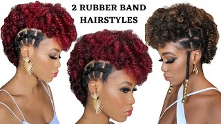 2 QUICK & EASY RUBBER BAND HAIRSTYLES ON  NATURAL HAIR / TUTORIALS / Protective Style / Tupo1