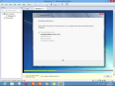 how to install windows 7 ultimate on vmware workstation 11