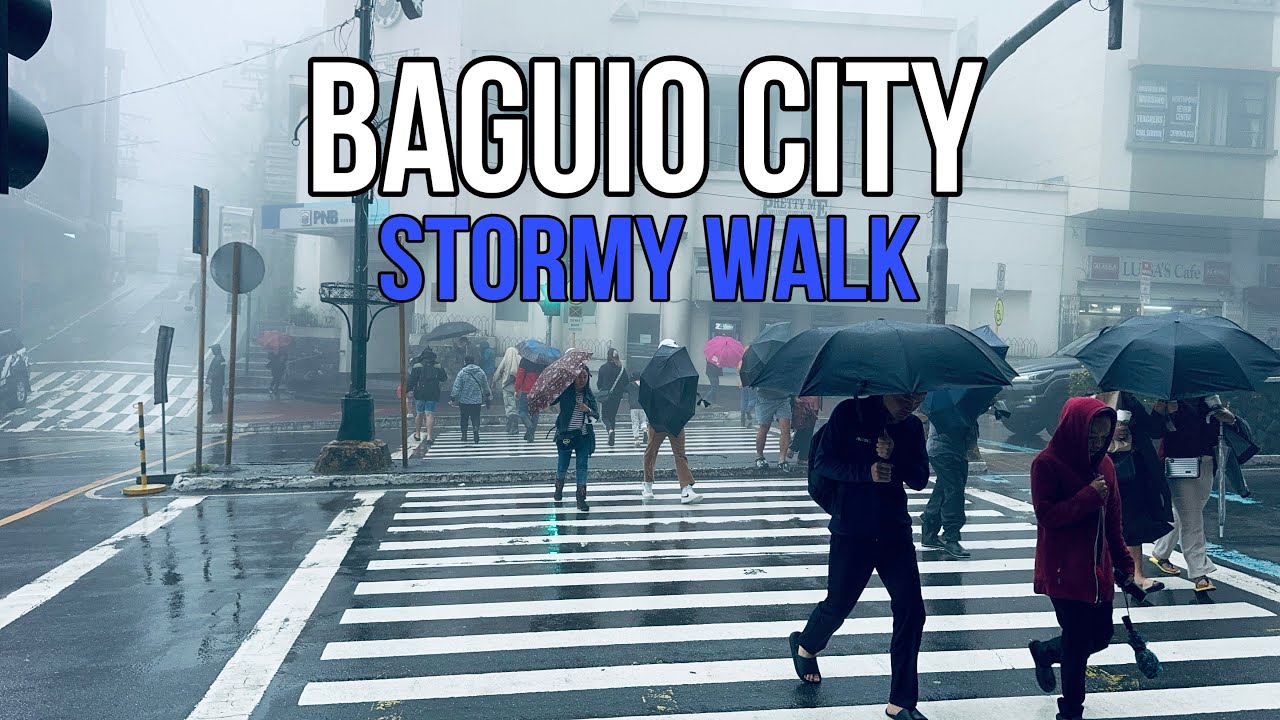 Walking in Baguio City During Typhoon Carina 2024 | Baguio City Philippines