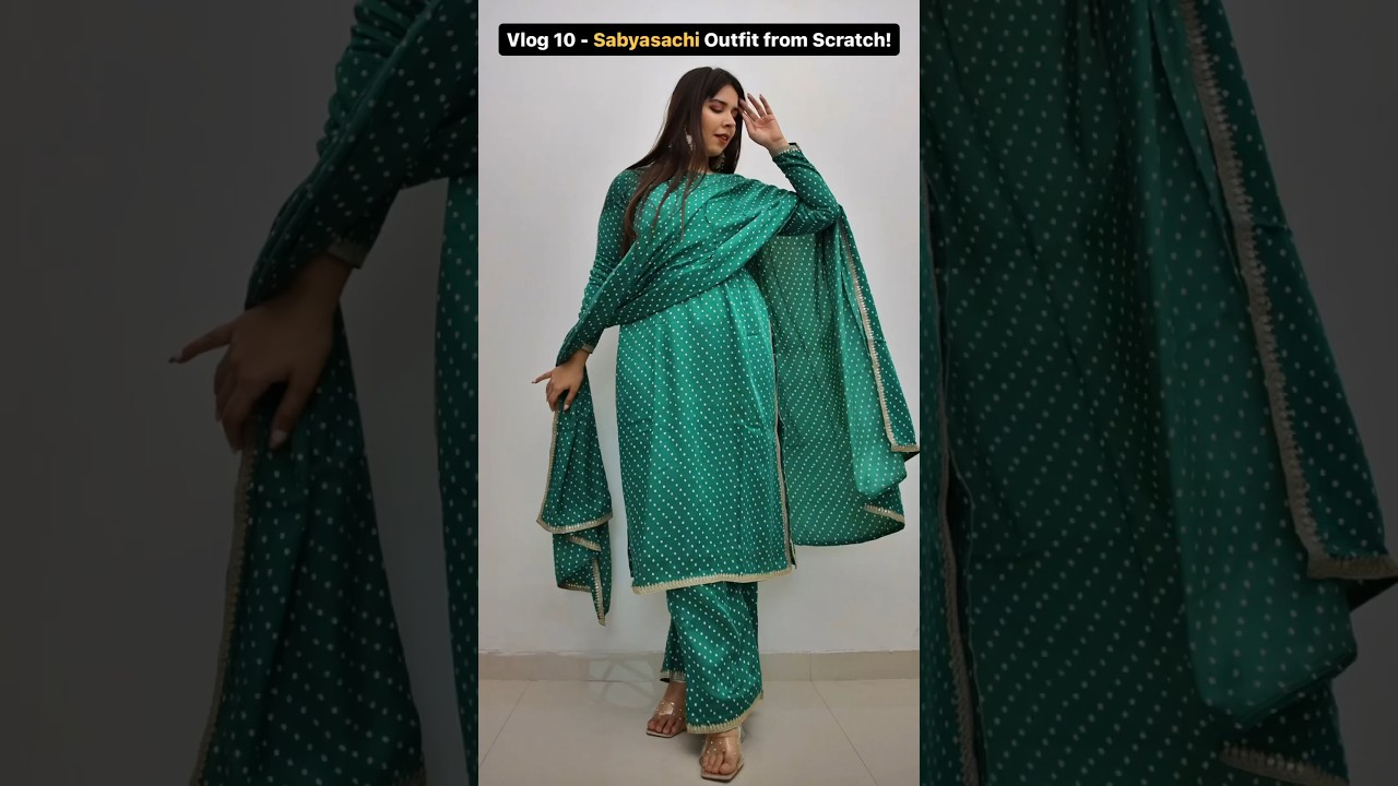 Sabyasachi Outfit from scratch in ₹7000 😱 Alia Bhatt Kurta Set | Heli Ved #shorts #ashortaday