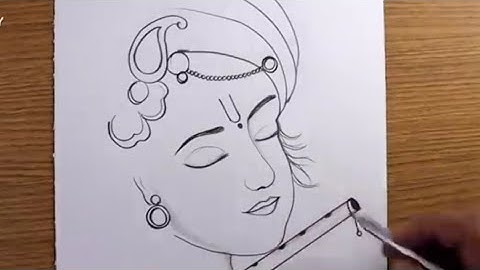 How to draw Shree Krishna Face Easy ( Pencil Sketch ) | Krishna Drawing Easy |Art Video |Sketch 2024