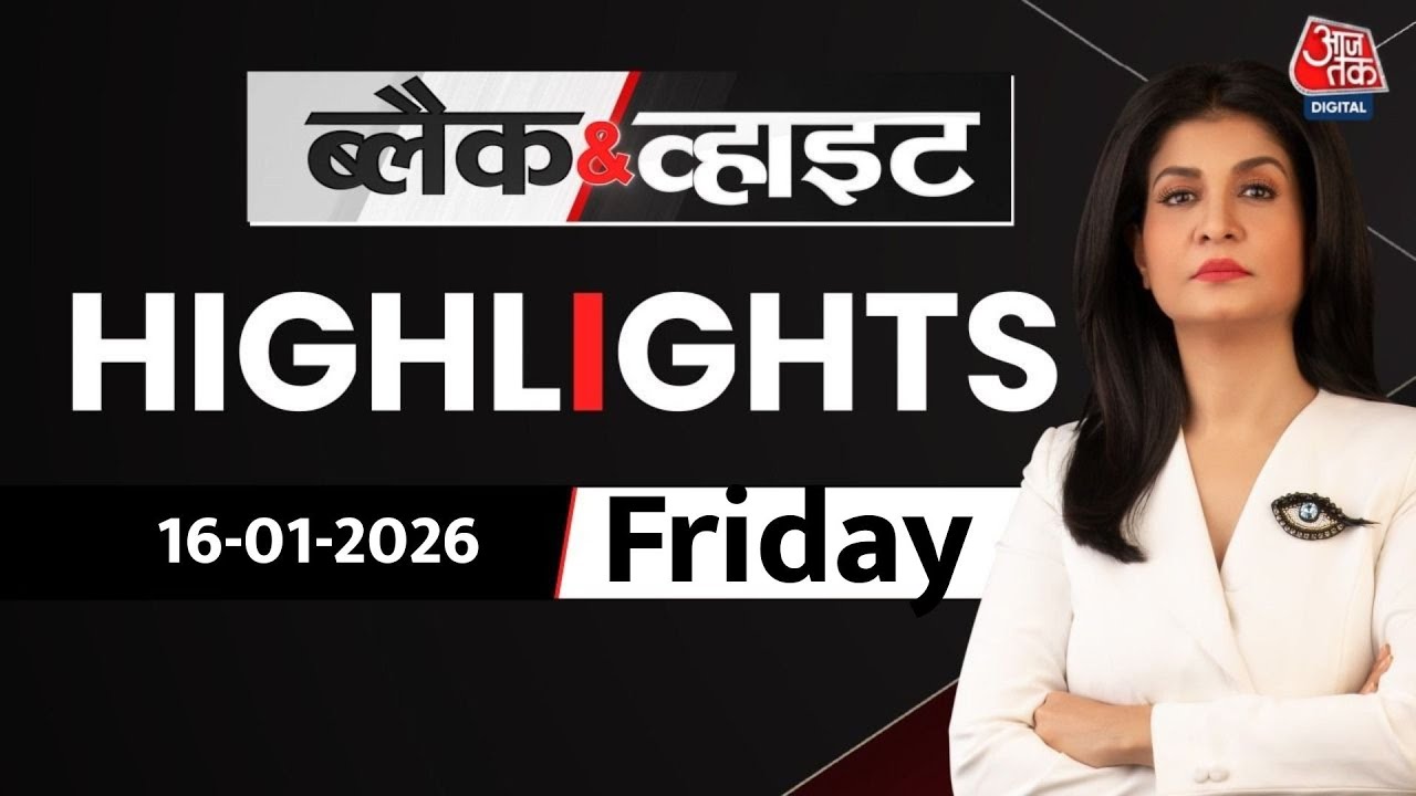 Black and White शो के आज के Highlights | 16 January 2026 |US Iran News | Nobel Peace Prize | Aaj Tak