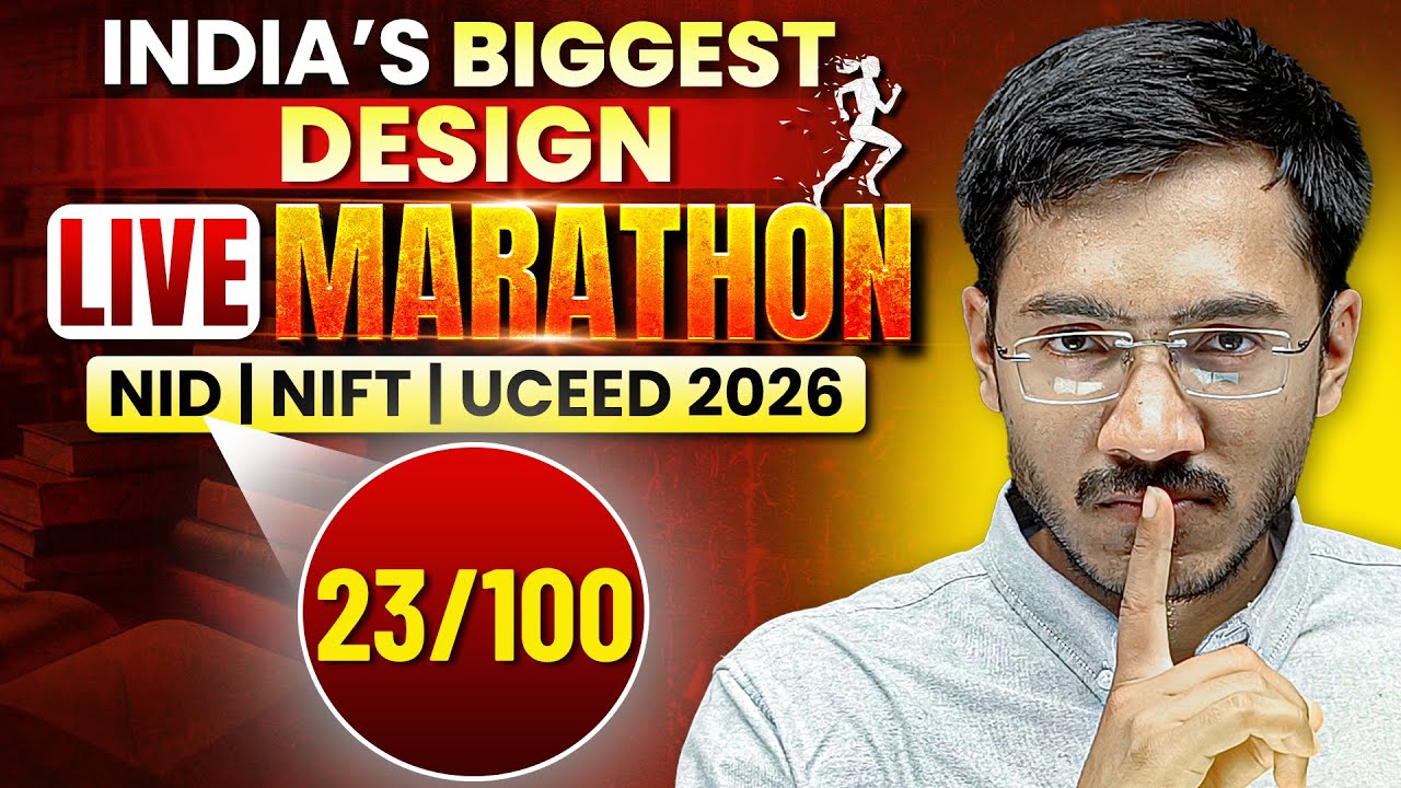 23/100 India's Biggest Design LIVE Marathon | NID | NIFT | UCEED | Sachin Prajapat | Safal Together