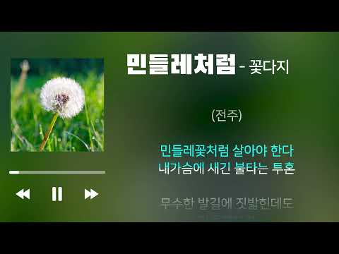 민들레처럼 꽃다지 민중가요 가사포함