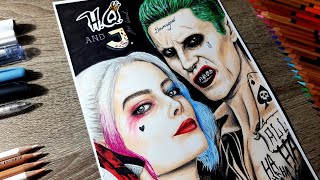 Харли Квинн и Джокер. Рисунок карандашами / Harley Quinn and Joker. Drawing pencil.