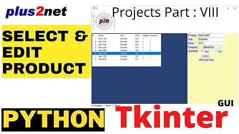 Select the row to Edit and update records from MySQL table using Tkinter Treeview