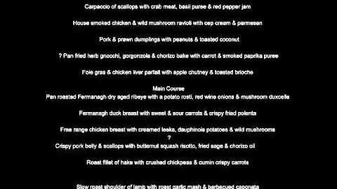 Beatrice Kennedy's April 2012 Menus