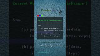 Python Panda Day 4/90 Quiz Challenge #Pandas #csgeeks #pythonpandas  #codinginterview