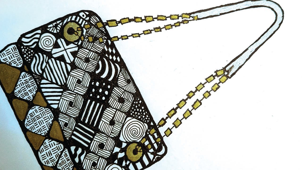 Fashion Tote Bag art | Zentangle Art | Abstract art | Zentangle Patterns