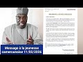 Message From President Issa Tchiroma Bakary To The Cameroonian Youth On February 11 2026 