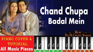 Chand Chupa Badal Mein Piano Tutorial | Hum Dil De Chuke Sanam (1999) | Hindi Piano Song
