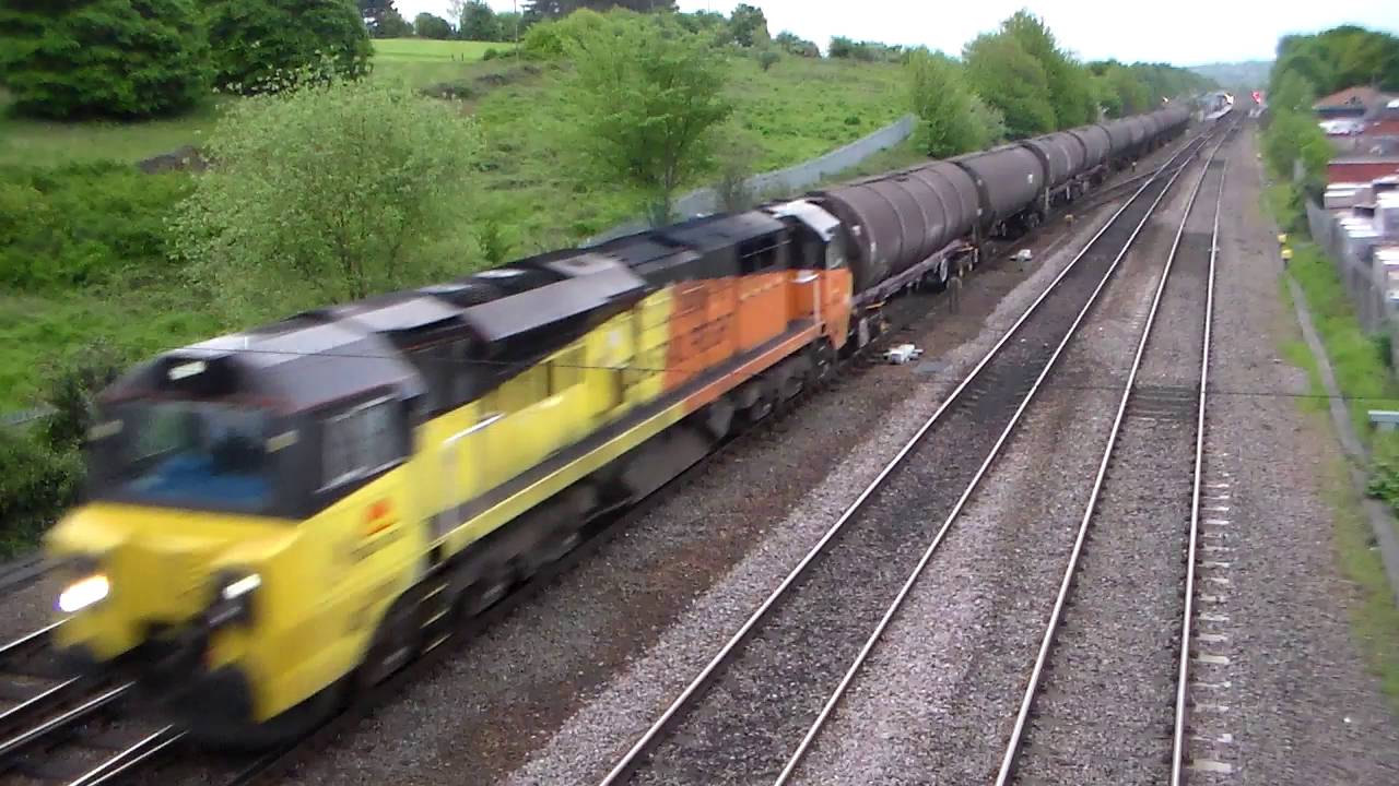 Colas 70805 passing Chesterfield Colnbrook to Lindsey 20/05/16