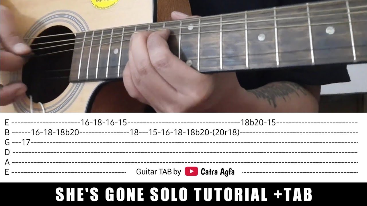 She's Gone Guitar Solo TAB Guitar Lesson / Tutorial YouTube