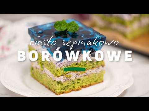 Green cake with jelly and blueberries – an impressive and delicious dessert