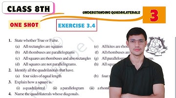 Class 8th maths l Exercise 3.4 l Chapter 3 l understanding Quadrilaterals l Ncert l cbse board