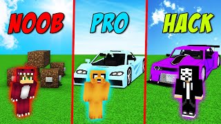 ¡RETO DE CONSTRUCCIÓN DE AUTOS!  NOOB VS PRO VS HACKER  ¿EL MEJOR AUTO? | MINI WORLD #7