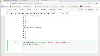 Lecture # 6: Nested for Loop   In Practice