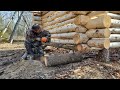 building a tiny rustic wilderness log cabin (episode 20) #StrengtheningFoundation  #MainCabinTour
