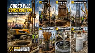 Complete Bored Pile Construction Process | Step-by-Step Guide | Construction Engineering TV