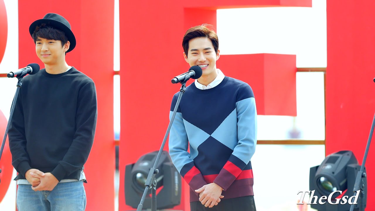 [4k Fancam/직캠]151004 EXO 수호  Talk @2015 BIFF 해운대 글로리데이 야외무대인사