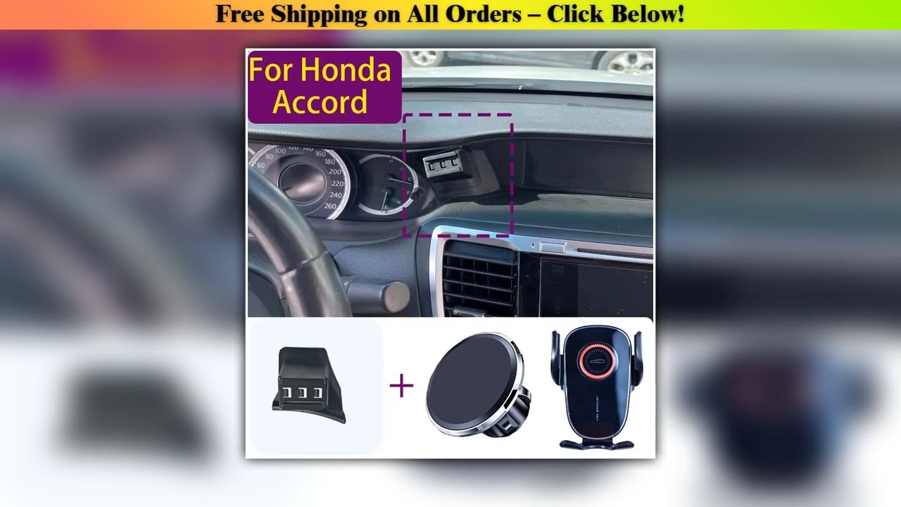 For Honda Accord MK9 MK9.5 2014 2015 2016-2019 Magnetic Car Phone Holder Magnet Mount Wireless