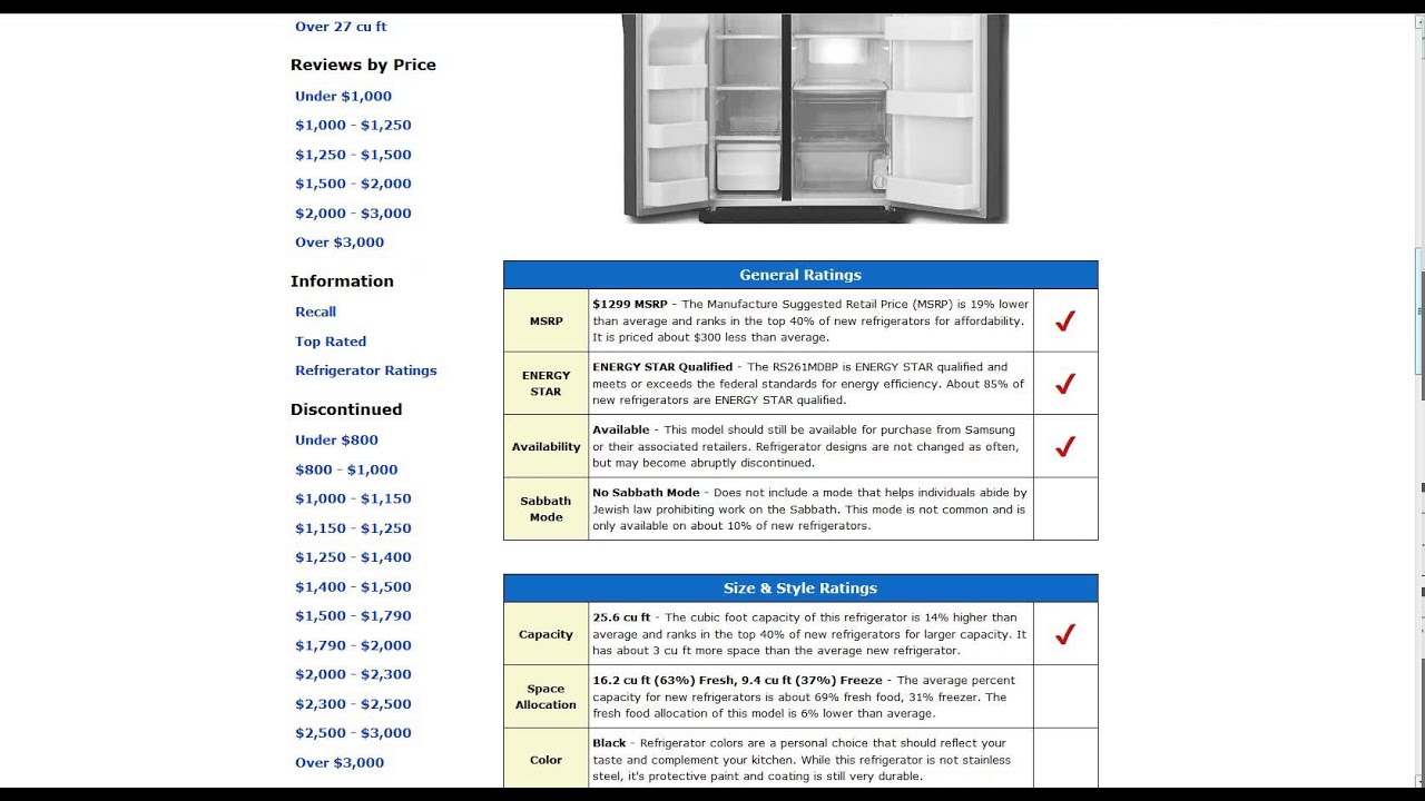 Samsung RS261MDBP Refrigerator Review - Updated - YouTube