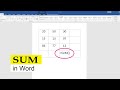 How to use the SUM function in Word