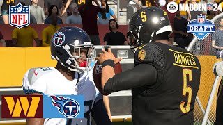 Madden 24 Jayden Daniels Commanders vs JC Latham Titans (Madden 25 Roster) 2024 Sim Game Play