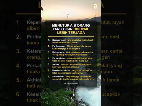 MENUTUP AIB ORANG YANG BIKIN HIDUPMU LEBIH TERJAGA