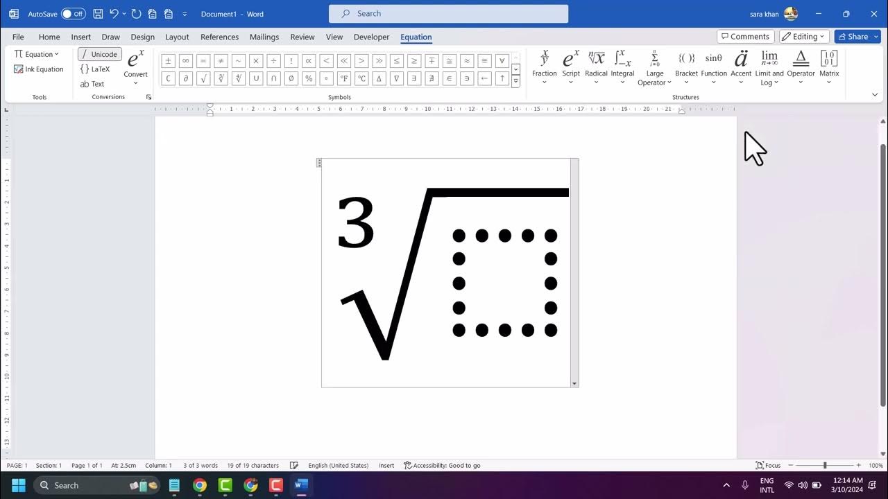How To Type Cube Root In MS Word - YouTube