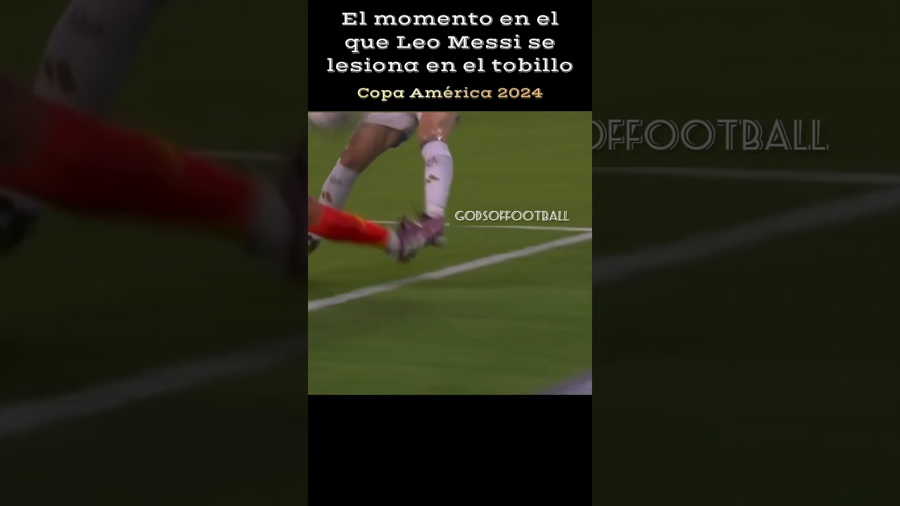 El momento exacto en el que Leo Messi se lesiona el tobillo final de la copa América 2024