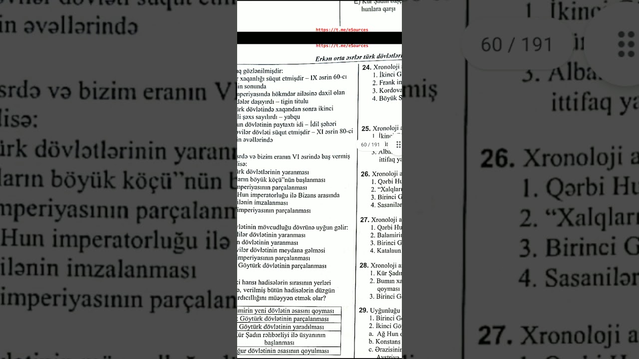 Birinci Göytürk dövləti. İkinci Göytürk dövləti. test toplu izahı.